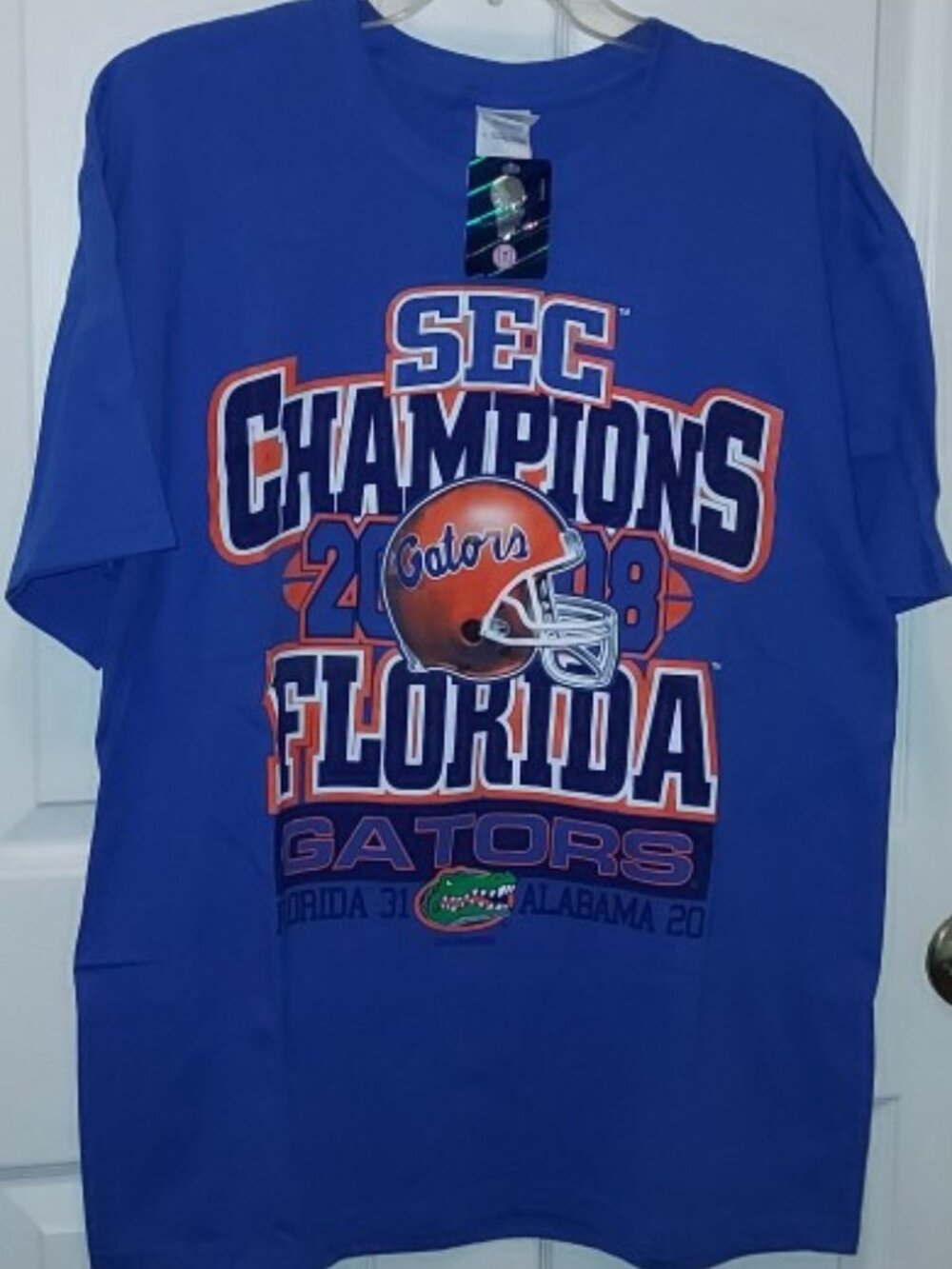 FLORIDA GATORS 2008 SEC Champions SHIRT 🧡💙🐊 Football 🏈 TIM TEBOW Adult Sz L